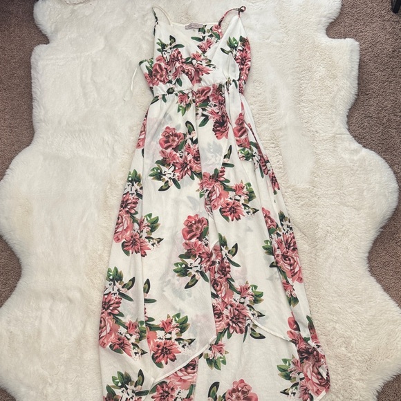 Dream Of Me Dresses & Skirts - Floral Maxi Dress with Pink and Green Accents
